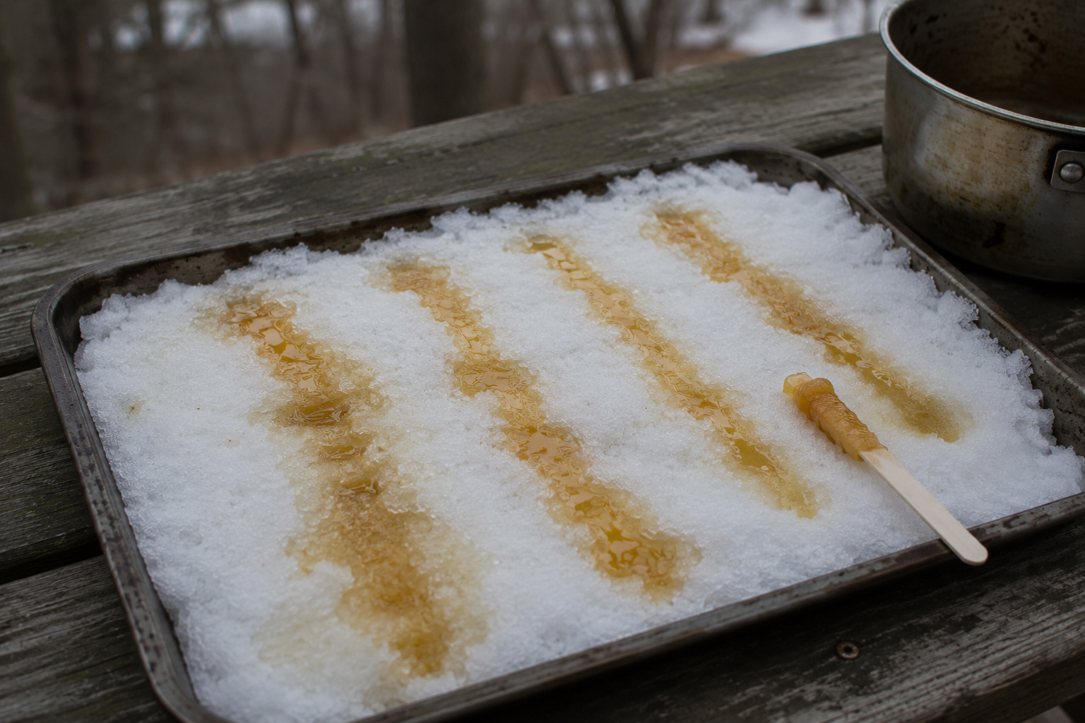 Maple Taffy on Snow